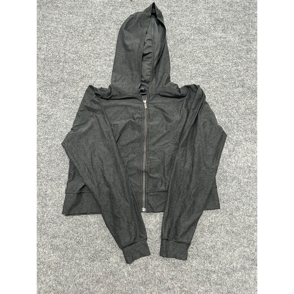 Peloton Hoodie Womens Size S Gray Full Zip Cropped Lightweight Athletic Jacket